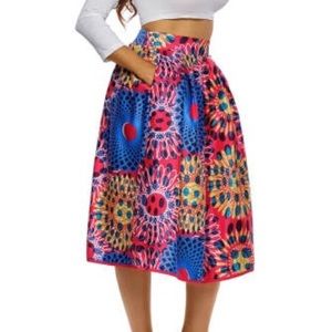 Vintage African Print long skirt